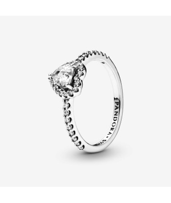 Coeur - Blanc & Argent - Bague Pandora soldes