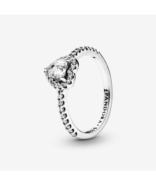 Coeur - Blanc & Argent - Bague Pandora soldes