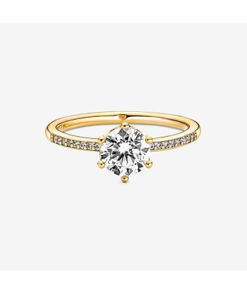 Solitaire Couronne - Doré - Bague Pandora Paris Déstockage Promo