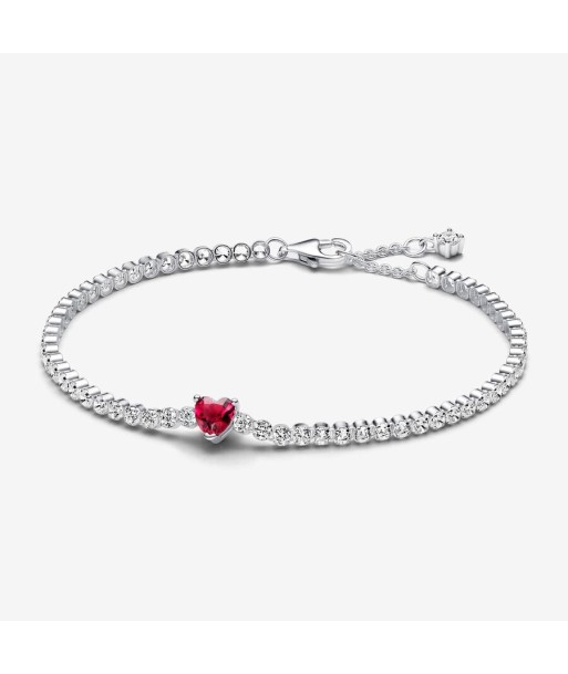 Coeur Rouge & Rivière - Argent - Bracelet Pandora de la marque