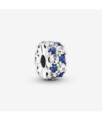 Clip - Pavé - Bleu, Blanc & Argent - Charms Pandora pas chere