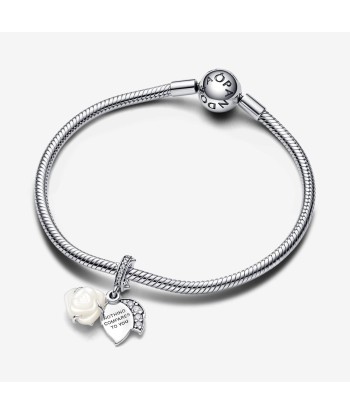 Nature - Rose Blanche - Argent - Charms Pandora store