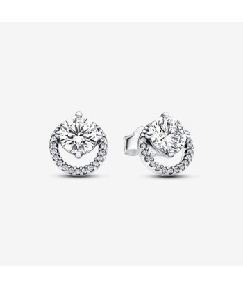 Halo - Rond Scintillant - Argent - Boucles d'oreilles Pandora shop