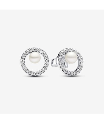 Halo - Rond Scintillant & Perle - Argent - Boucles d'oreilles Pandora de votre