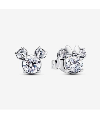 Disney - Mickey & Minnie - Argent - Boucles d'oreilles Pandora brillant des détails fins