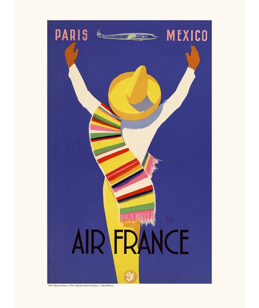 Affiche Paris Mexico - Air France Dans la société mordern