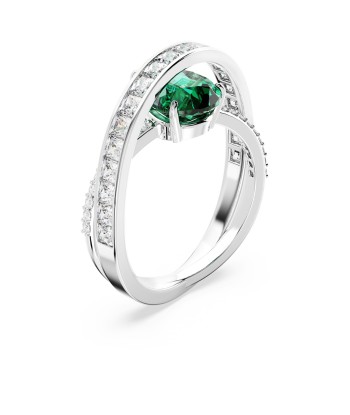 Hyperbola - Vert Argenté - Cocktail - Bague - Swarovski les ctes